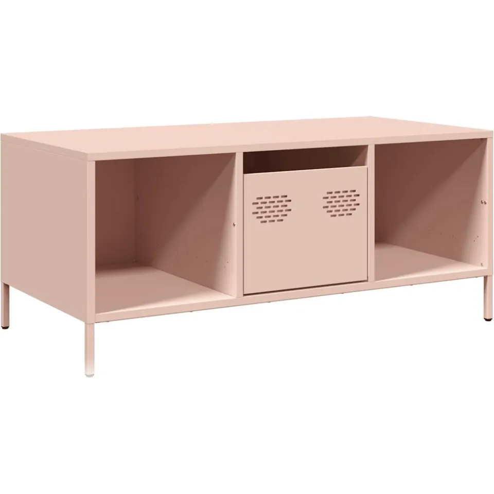 vidaXL Salontafel 101,5x50x43,5 cm koudgewalst staal roze, foto 3