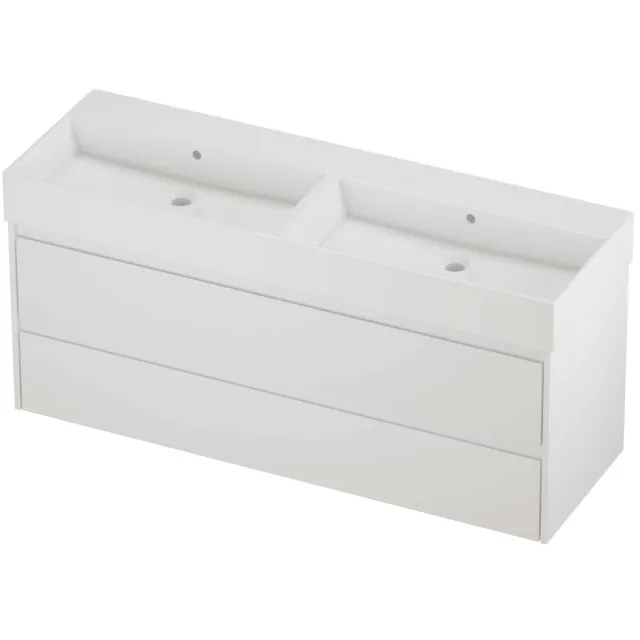 Proline Zara Badmeubelset Porselein Loft 140x46x65 cm Glans Wit Mat Wit