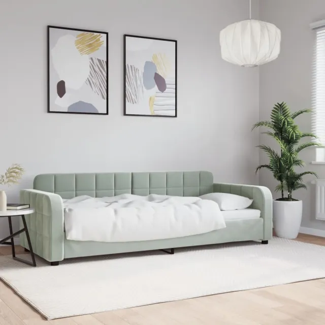 vidaXL Slaapbank 80x200 cm fluweel lichtgrijs
