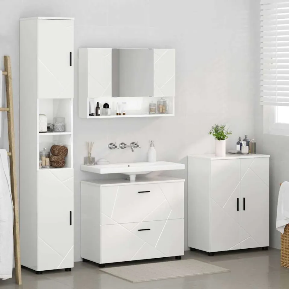 vidaXL Badkamermeubelset 4 st Hoogglans wit 35 x 30 x 192 cm, foto 4