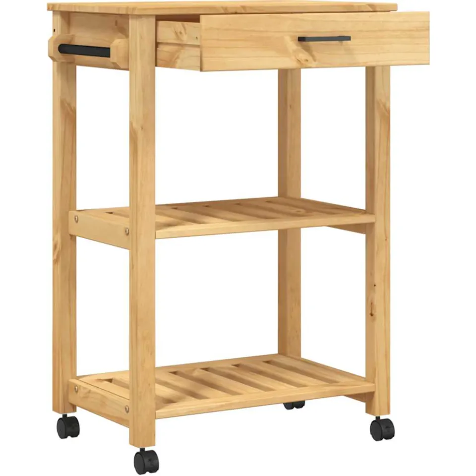 vidaXL Keukentrolley MONZA 60x40x88,5 cm massief grenenhout bruin, foto 4