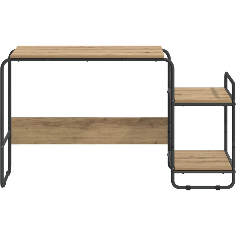 vidaXL Bureau met opbergruimte Artisanaal eiken 131.5 x 50 x 75.5 cm Bruin