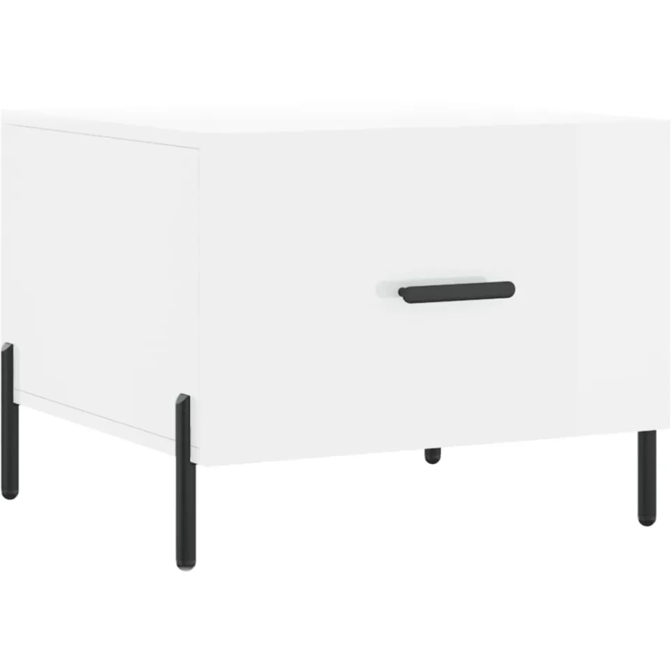 vidaXL Salontafel 50x50x40 cm bewerkt hout hoogglans wit, foto 4