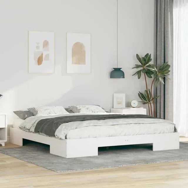 vidaXL Bedframe Wit 200 x 200 cm