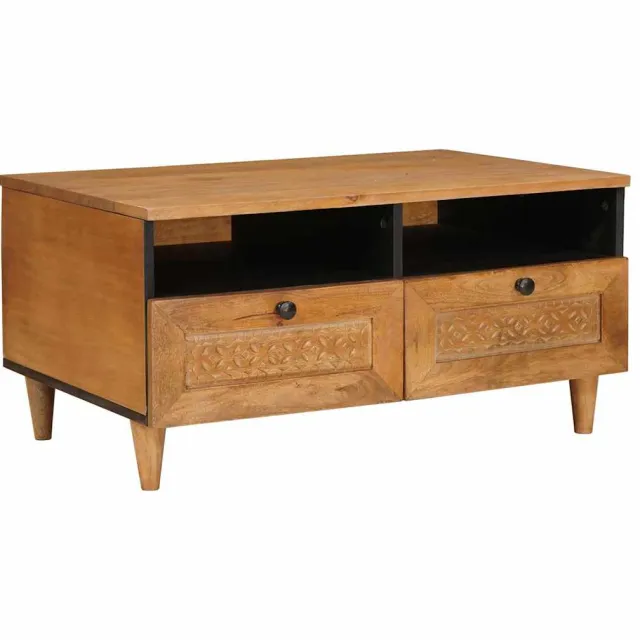 vidaXL Salontafel Licht Bruin 80 x 54 x 40 cm Massief Mango Hout