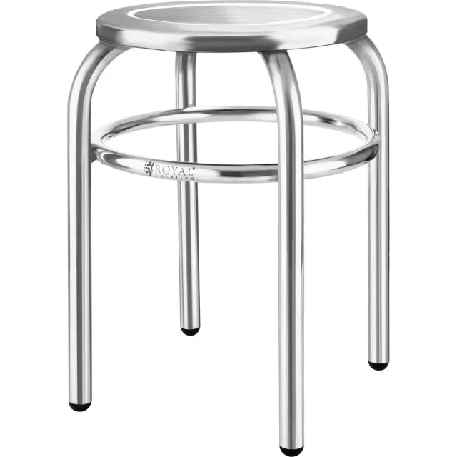 Royal Catering Roestvrijstalen kruk - diameter 29 cm - Royal Catering Zilver