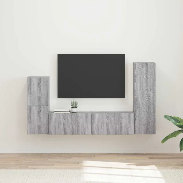 vidaXL Tv-meubelset 4 st 30 x 31 x 100 cm Grijs Sonoma