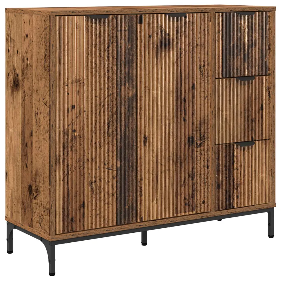 vidaXL Dressoir Oudhout 89,5 x 33 x 82 cm Bewerkt hout bruin, foto 3