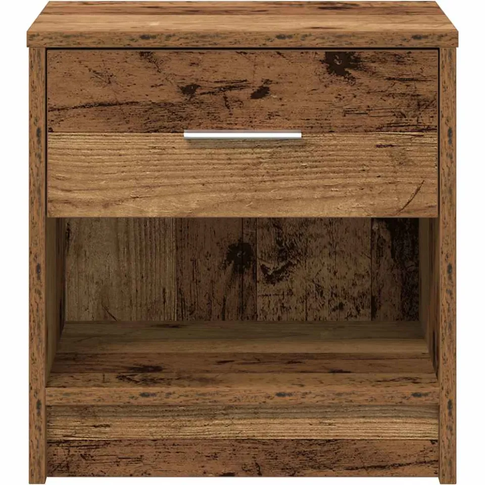 vidaXL Nachtkastjes 2 st met lade 39x28x41 cm oud houtkleurig Bruin