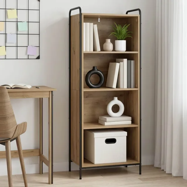 vidaXL Boekenkast 55,5 x 33 x 174 cm Bewerkt hout Artisanaal eiken Bruin
