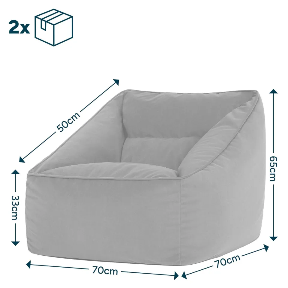 icon Zitzack Natalia - Fluwelen Zitzakfauteuil - Houtskool petrol, foto 4