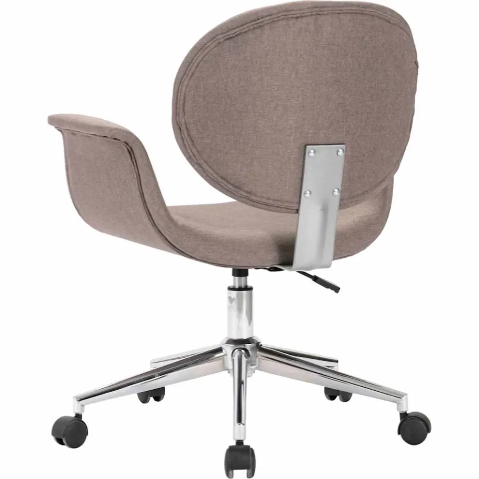 vidaXL Eetkamerstoelen 4 st draaibaar stof taupe, foto 4