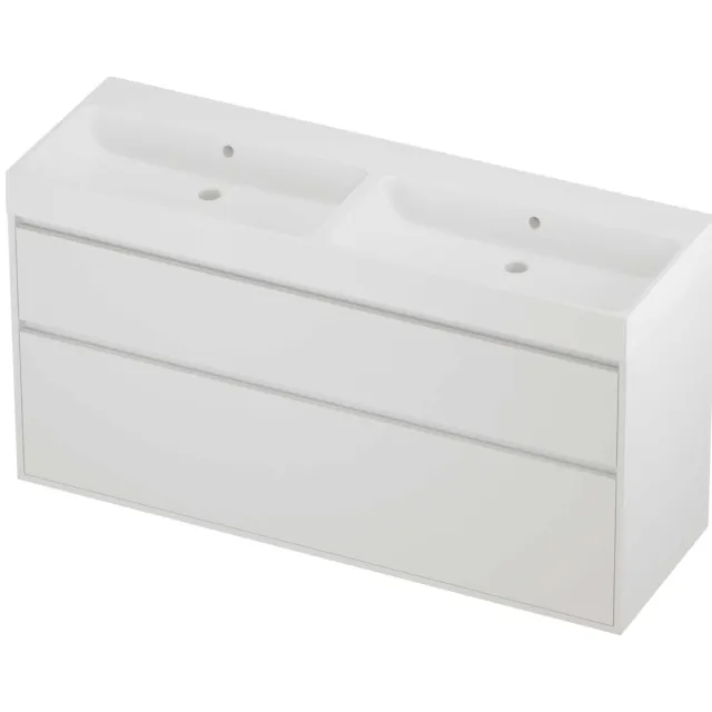 Proline Podium Badmeubelset Polystone Loft 140x46x75 cm Mat Wit Mat White