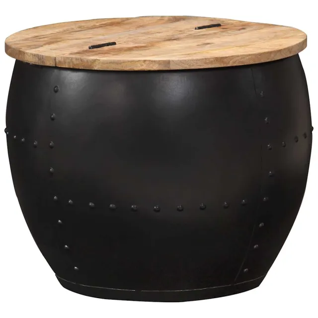 vidaXL Salontafel rond 53x43 cm massief mangohout Bruin