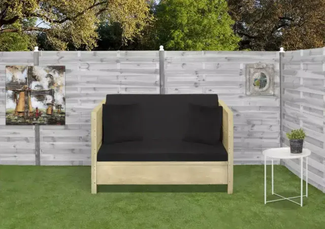 Tuinbank Toni met smalle armleuningen steigerhout