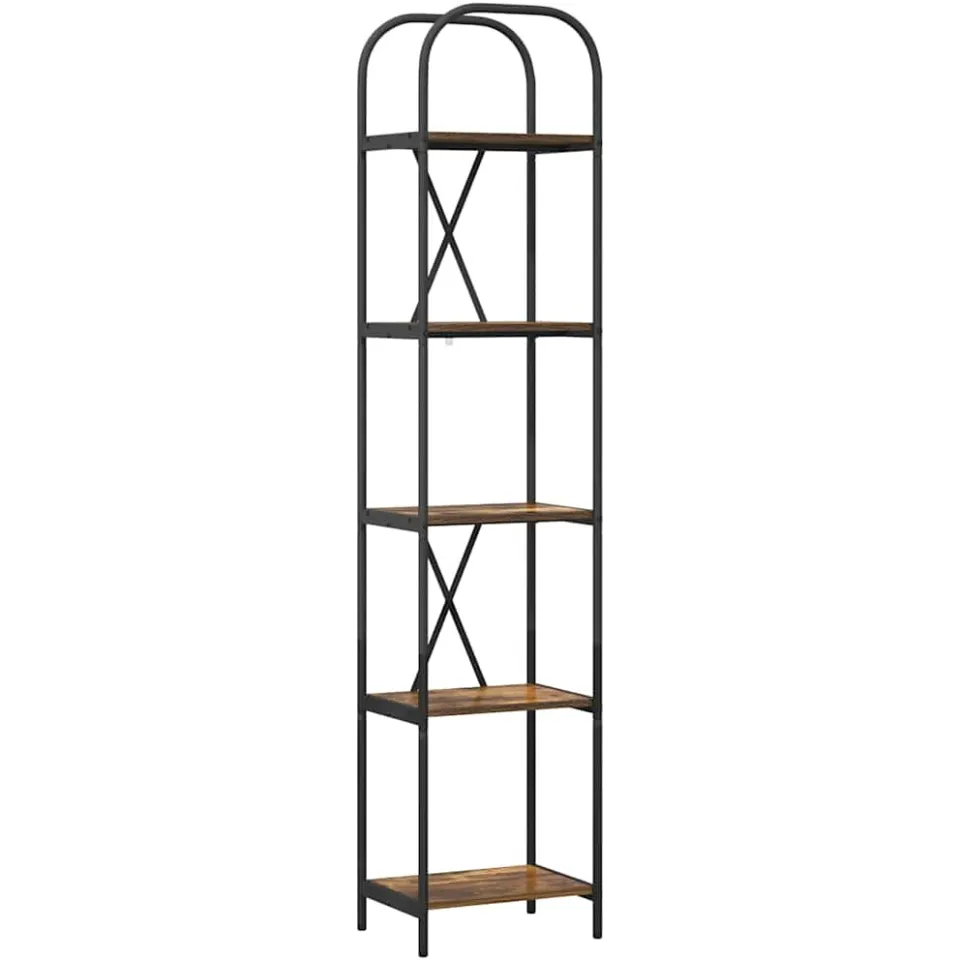 vidaXL Boekenkast 5-laags 40 x 30 x 183 cm Bewerkt hout Gerookt eiken
