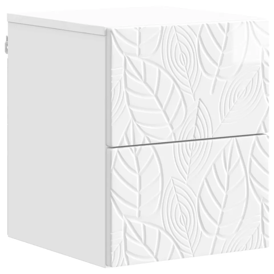 vidaXL Wandbeugel Bedkast 2 st Hoogglans Wit 34,5 x 33 x 40 cm, foto 4