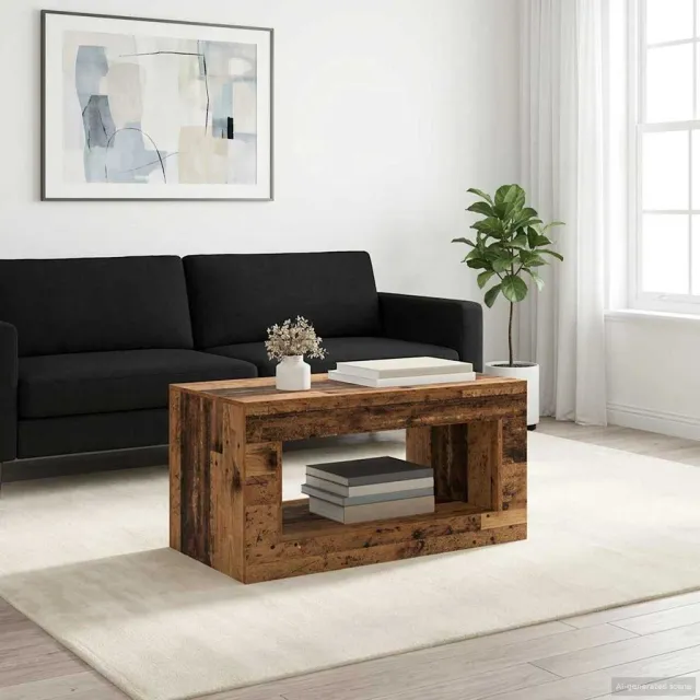 vidaXL Salontafel Oudhout 99.5 x 50 x 50 cm Bewerkt hout bruin, foto 2