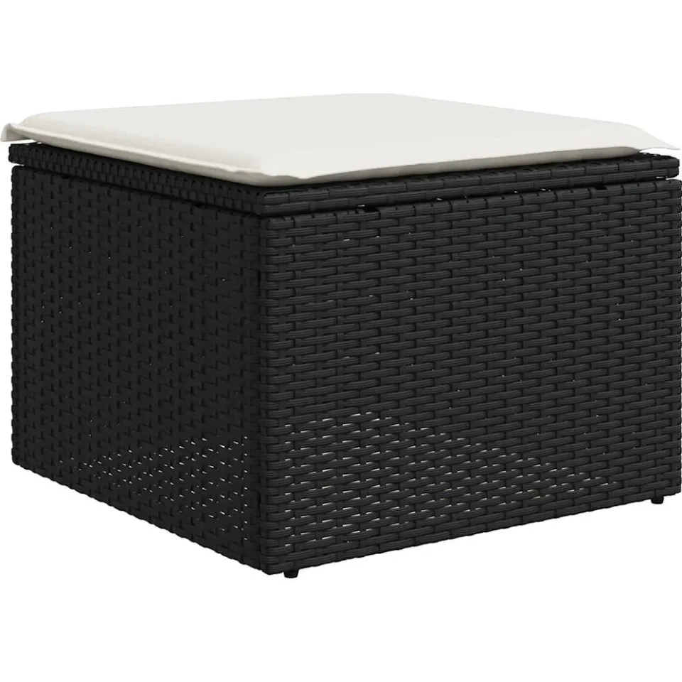 vidaXL 2-delige Loungeset met kussens poly rattan acacia zwart, foto 3