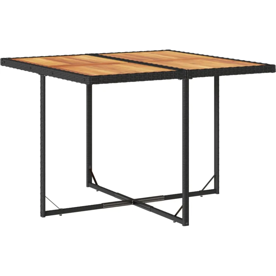vidaXL 9-delige Tuinset poly rattan zwart, foto 3