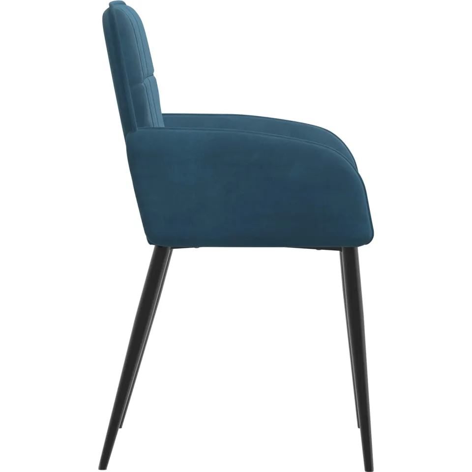vidaXL Eettafelstoelen 2 st fluweel Blauw 56.5 x 50 x 85 cm, foto 4