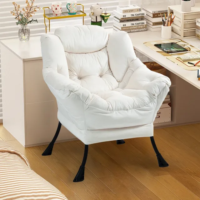 MODFU Fauteuil - Metalen Frame - Gebroken Wit - 81 X 65 X 95 Cm