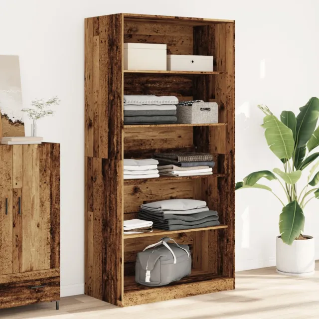 vidaXL Kledingkast 100x50x200 cm bewerkt hout oud hout bruin, foto 2