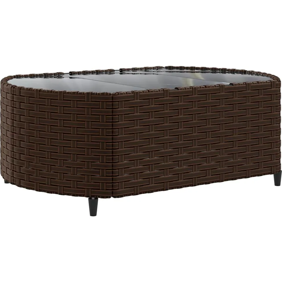 vidaXL 5-delige Loungeset met kussens poly rattan bruin, foto 4