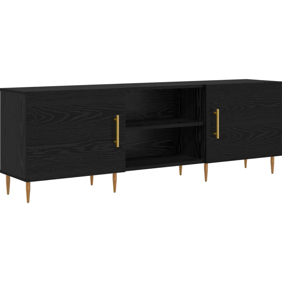 vidaXL TV-kast 150 x 30 x 50 cm Zwart eiken Bewerkt hout, foto 3