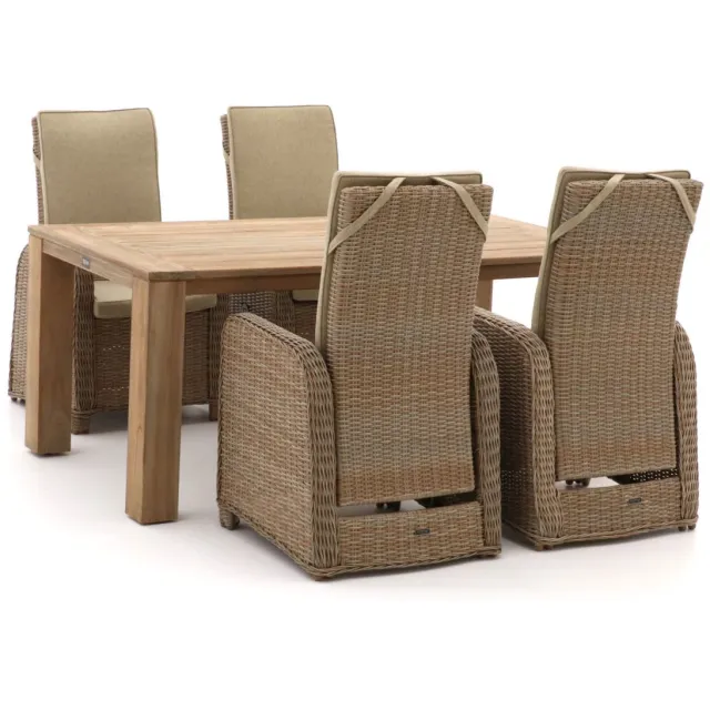 Intenso Furniture Intenso Umbria/ROUGH-X 200cm dining tuinset 5-delig verstelbaar Bruin