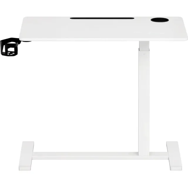 Vasagle Zit Sta Bureau - Elektrisch - Met Wielen - 2 Bekerhouders - Gleuf voor Telefoon of Tablet Wit