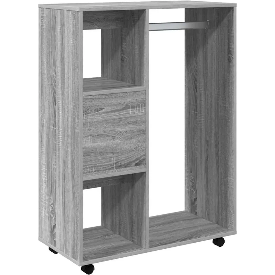 vidaXL Kledingkast 80x40x110 cm bewerkt hout grijs sonoma eikenkleurig, foto 4