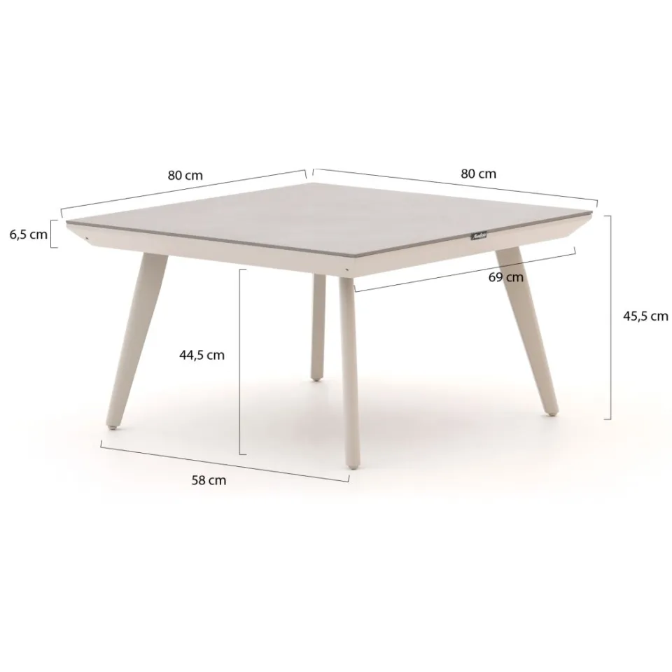 Manifesto Furniture Manifesto Valsecca lounge tuintafel 80x80x45cm taupe, foto 3