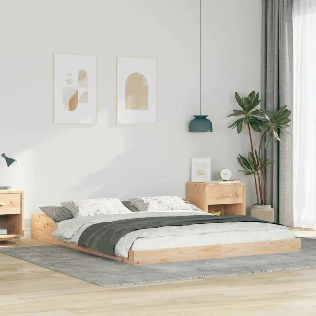vidaXL Bedframe Bruin 150 x 200 cm Massief grenenhout
