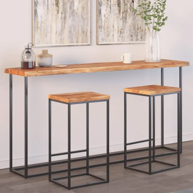 vidaXL Tafelblad rechthoekig natuurlijke rand 180x40x2,5 cm acaciahout bruin, foto 2