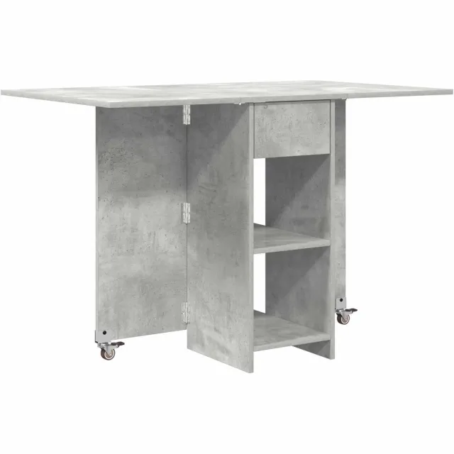 vidaXL Eettafel - 115 - x - 70 - x - 75 - cm - Bewerkt - hout - Betongrijs - Rechthoekig