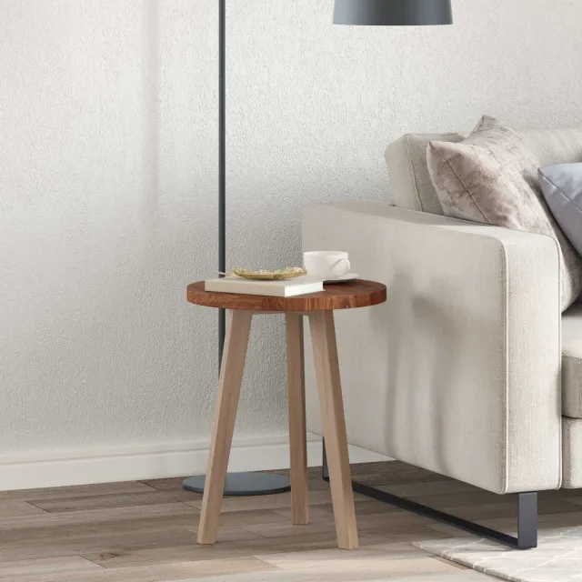 vidaXL Tafelblad Ø 40 x 2,5 cm Rond Massief Eikenhout Licht Bruin