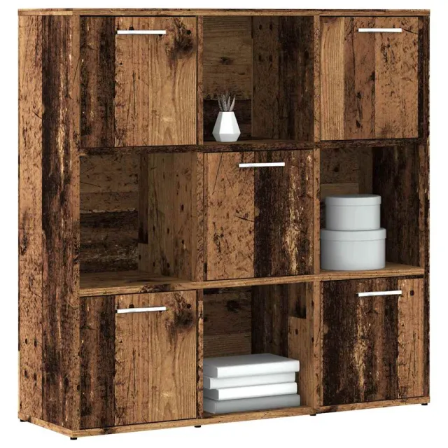 vidaXL Boekenkast 90x28x90 cm bewerkt hout oud houtkleurig Bruin