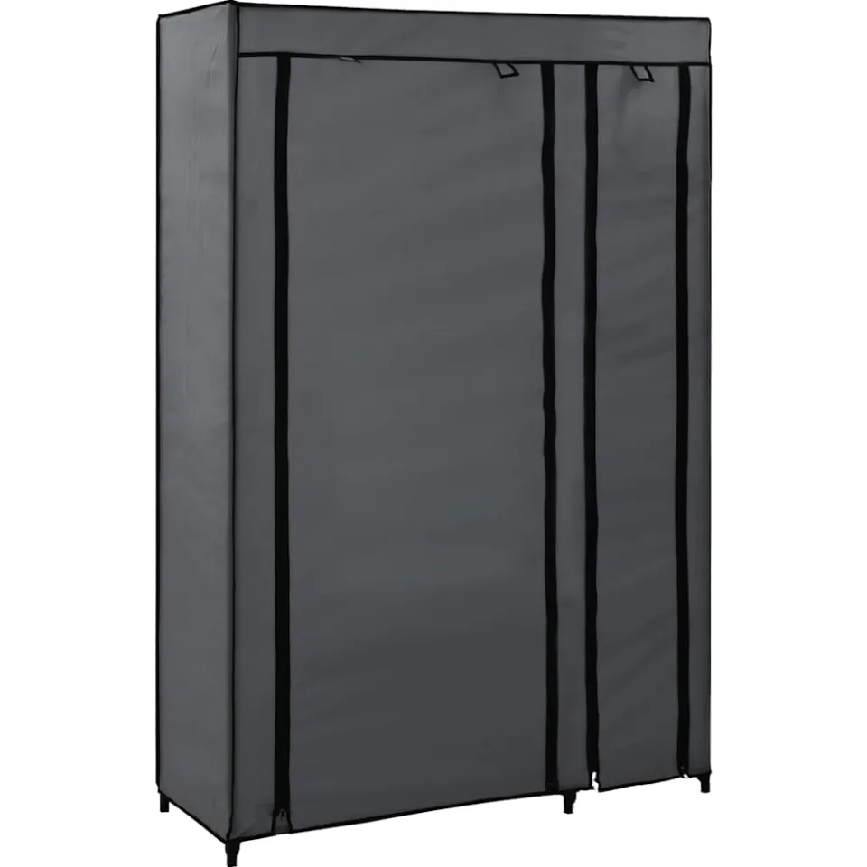 vidaXL Kledingkast opvouwbaar 110x45x175 cm stof grijs, foto 3