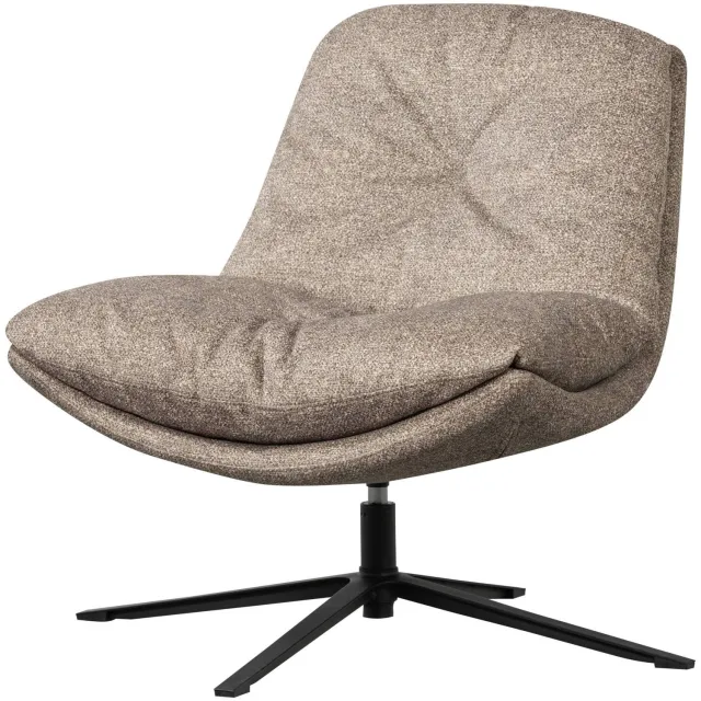 WOOOD Arve Draaifauteuil - Bedrukte Stof - Naturel Melange - 86x82x87 natural melange