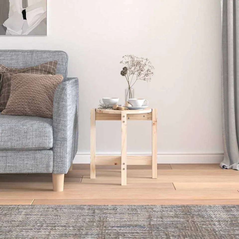 vidaXL Salontafel Ø 42,5x45 cm massief grenenhout bruin, foto 3