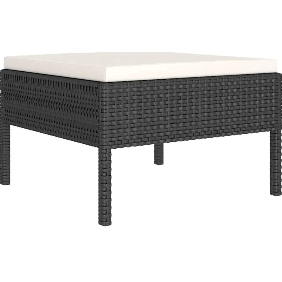 vidaXL 12-delige Loungeset met kussens poly rattan zwart