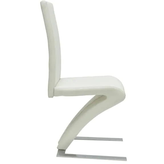 vidaXL Eetkamerstoelen 6 st kunstleer wit, foto 4