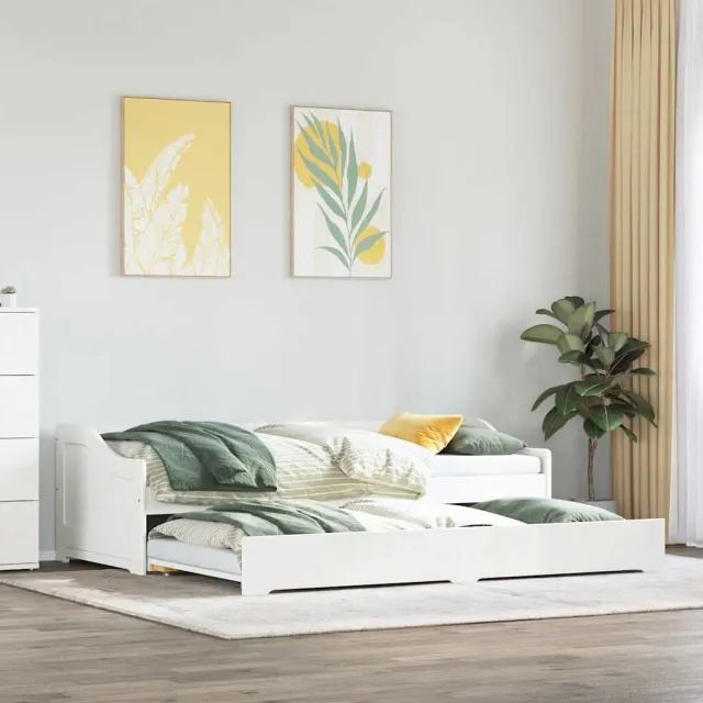 vidaXL Slaapbank met onderschuifbed zonder matras IRUN 90x200 cm wit