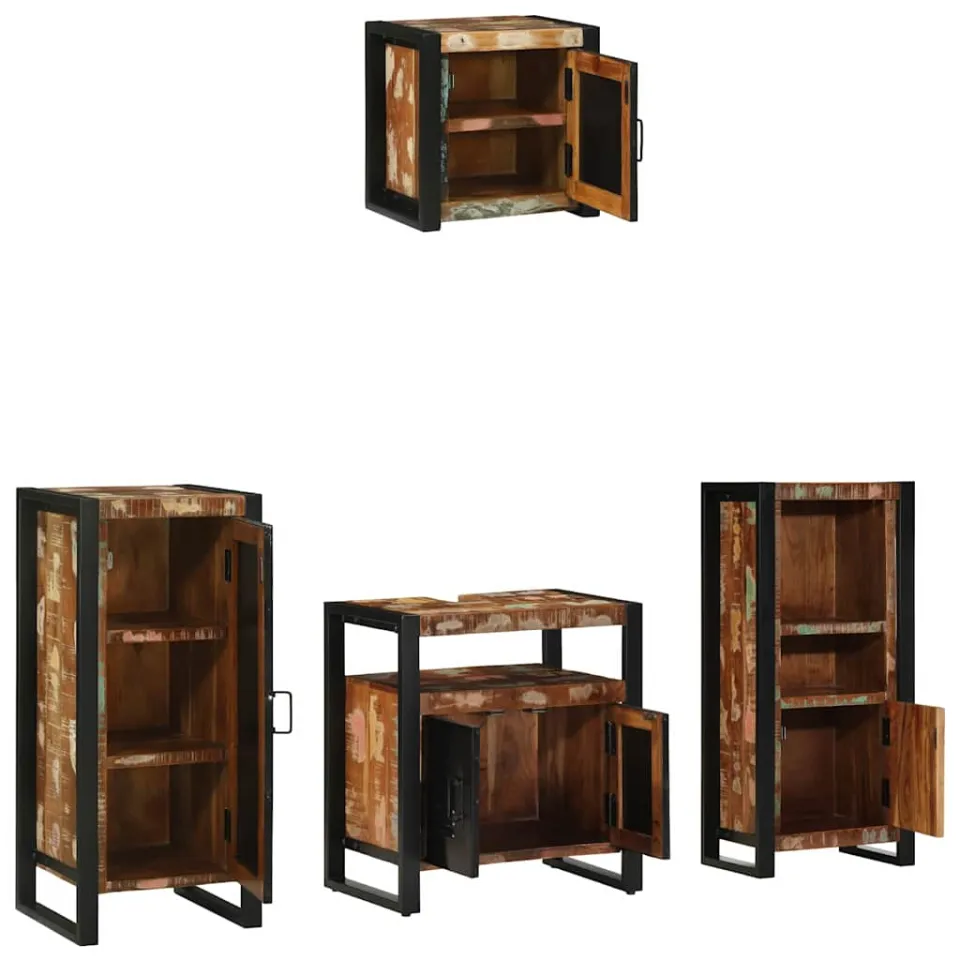 vidaXL Badkamermeubelset 4 st Multikleur en Zwart 40 x 35 x 90 cm, foto 2