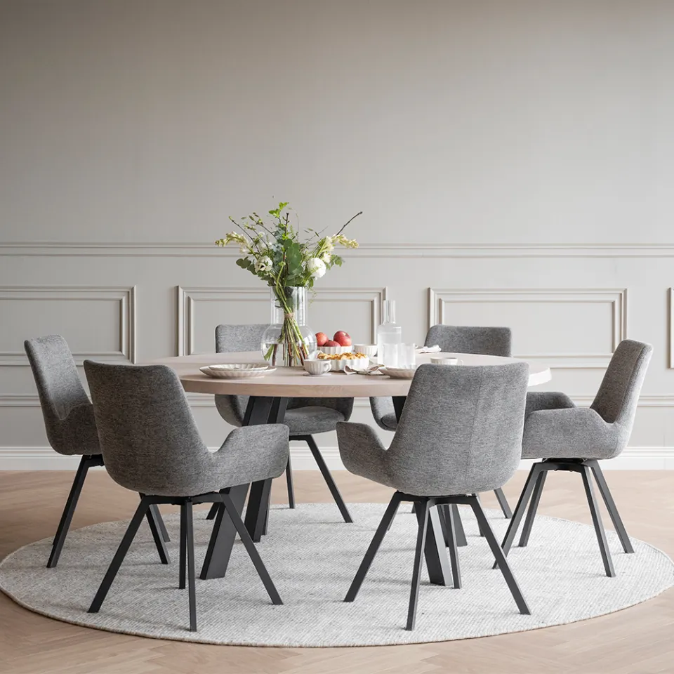 Rowico Home Fred houten eettafel whitewash - Ø160 cm, foto 2