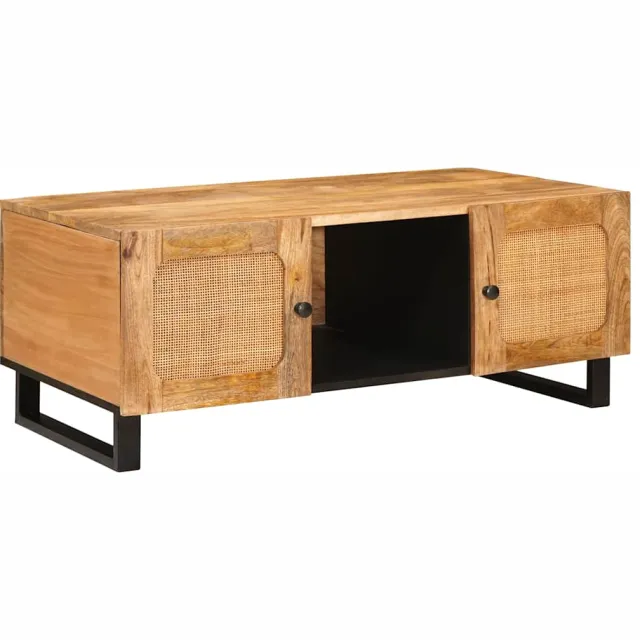 vidaXL Salontafel Artisan Eiken 100 x 54 x 40 cm Massief Mango Hout Bruin