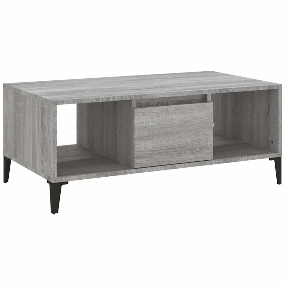 vidaXL Salontafel 90x50x36,5 cm bewerkt hout grijs sonoma