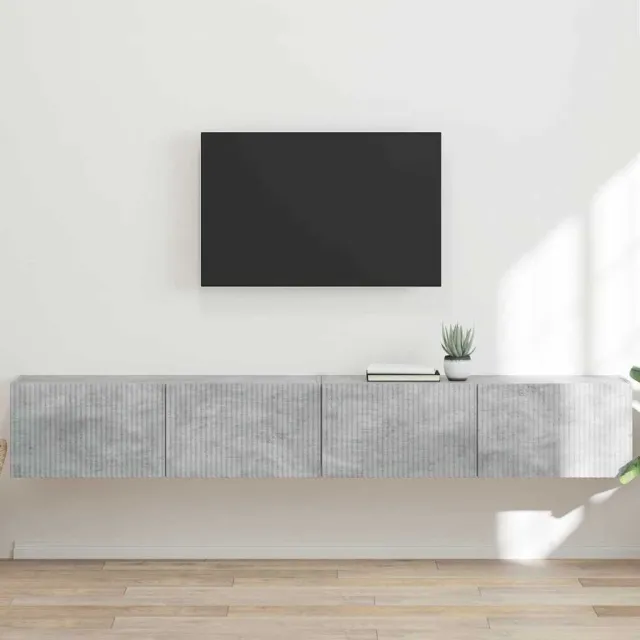vidaXL TV Wandkast 2 st Betongrijs Bewerkt hout
