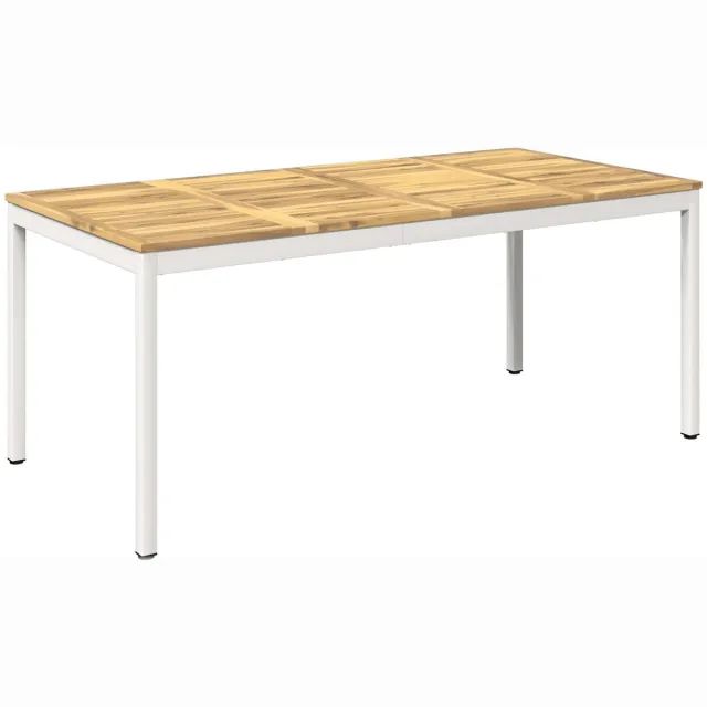 vidaXL Tuin - Eettafel - NAARDEN - Witgewassen - 180 - x - 88,5 - x - 75 - cm